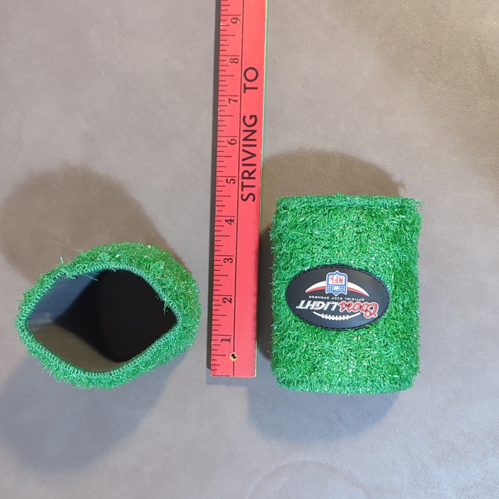 2 Coors light silver bullet NFL astro turf koozie drink holder pair coolie cups - Picture 6 of 6